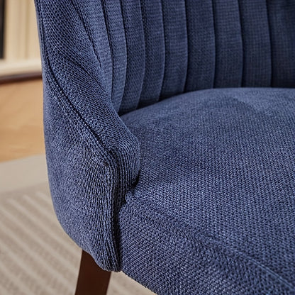 Eetkamerstoel – Stoel – Kuipstoel – Armstoel – Dining Chair – Blauw – Hoog Comfort – Bamboe Frame