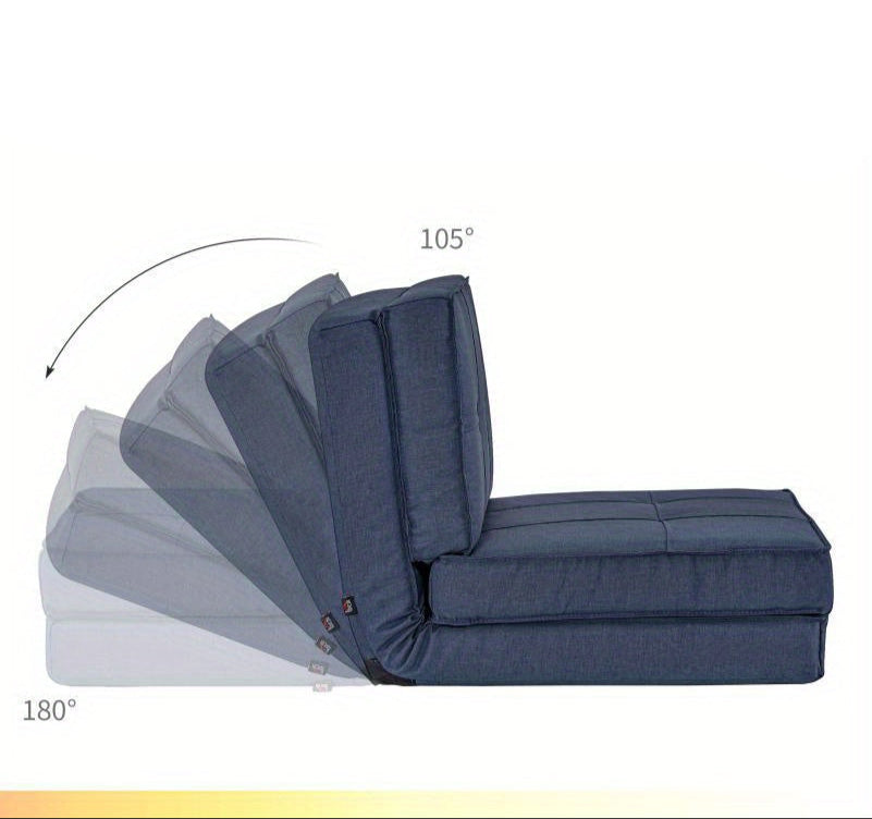 Vouwbare Vloerfauteuil – Vouwstoel – Slaapfauteuil – Loungefauteuil – Opklapbare Stoel – Donkerblauw – Compact Formaat 61x73x58 cm – Zachte Duurzame Stoffering