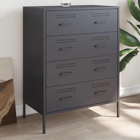 Dressoir – Sideboard – Opbergkast – Kast – Meubel – Antracietkleurig Staal – Compact Formaat 68x39x89 cm – Vrijstaand & Onderhoudsvriendelijk