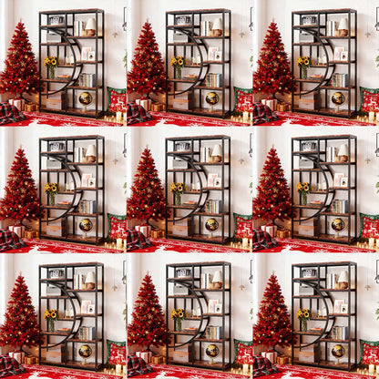5-Tier Industrial Bookcase with 9 Open Shelves - Freestanding Heavy-Duty Hardwood-like Construction, Painted Modern Farmhouse Style Storage Shelf, Easy Assembly Space-Saving Vertical Design for Home Office, Living Room, Bedro