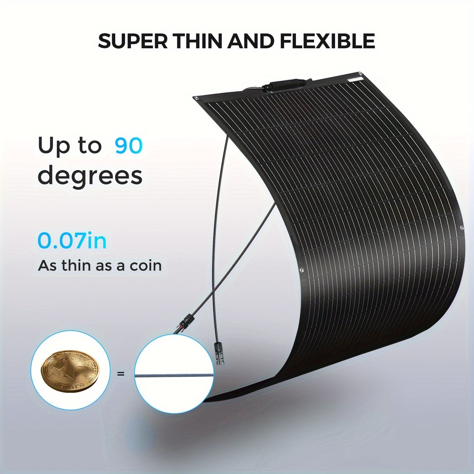 Flexibel Zonnepaneel – Buigzaam Zonnepaneel – Lichtgewicht Zonnepaneel – Monokristallijn Paneel – 220W Vermogen – Weerbestendig – Tot 36V Uitgangsspanning - QUORE