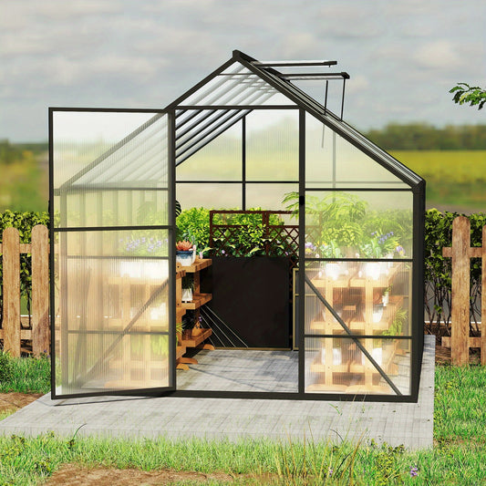 Aluminium Kweekkas – Serre – Groentekas – Plantenkas – Tuinkas – 310x250x205 cm – Stevig Aluminium Frame – PC Panelen Met Ventilatie