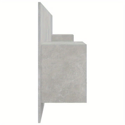 Bedkast – Wandkast – Hoofdeinde Met Kastjes – Wandmontage Kast – Opbergruimte Hoofdeinde – Modern Grijs – Hardhout En Kunstboard – Ruimtebesparend Design