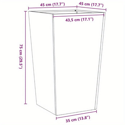 Easy to assemble modern and simple Planters 2pcs black 45x45x75cm steel backyard high-quality flower box kit