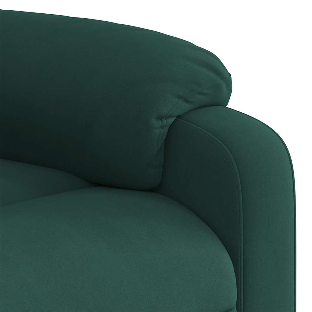 Elektrisch Verstelbare Relaxfauteuil – Elektrische Stoel – Relaxstoel – Verstelbare Fauteuil – Loungestoel – Donkergroen – Verstelbaar Tot 135° – Zachte Velvet Bekleding
