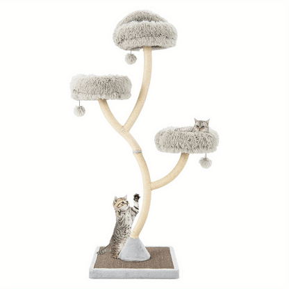 Krabpaal – Kattenboom – Kattenkrabpaal – Krabmeubel – Kattenhuis – 178 cm Hoog – Met Metalen Gebogen Frame & Sisal Krabpalen