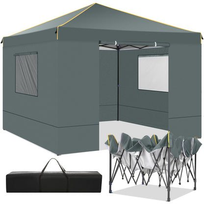 Pop-up Tent – Vouwtent – Partytent – Strandtent – Buitentent – Grijs – 3,05×3,05 Meter – PU-Gecoat Oxford Stof – Stevig Carbonstaal Frame