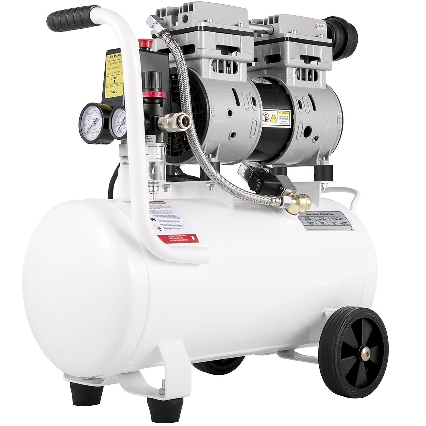 Luchtcompressor – Compressor – Aircompressor – Olievrij – 25 Liter Tank – 115 PSI Druk – Stil En Krachtig