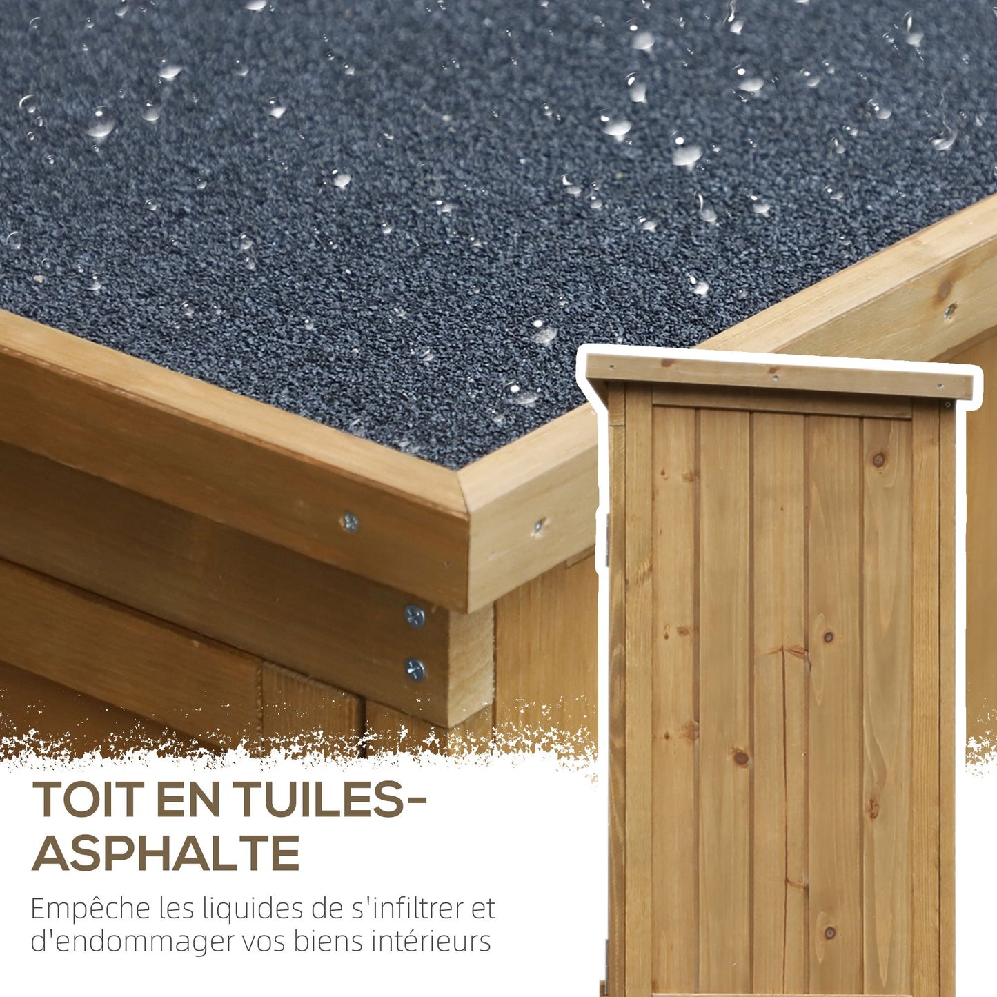 Tuinkast – Tuinkist – Opbergkast – Buitenberging – Houten tuinberging – 87x47x160 cm – Bitumen Dak – 2 Verstelbare Planken