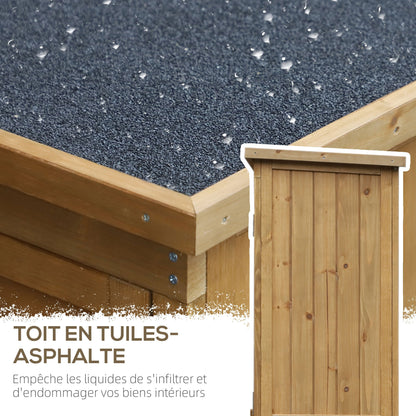 Tuinkast – Tuinkist – Opbergkast – Buitenberging – Houten tuinberging – 87x47x160 cm – Bitumen Dak – 2 Verstelbare Planken