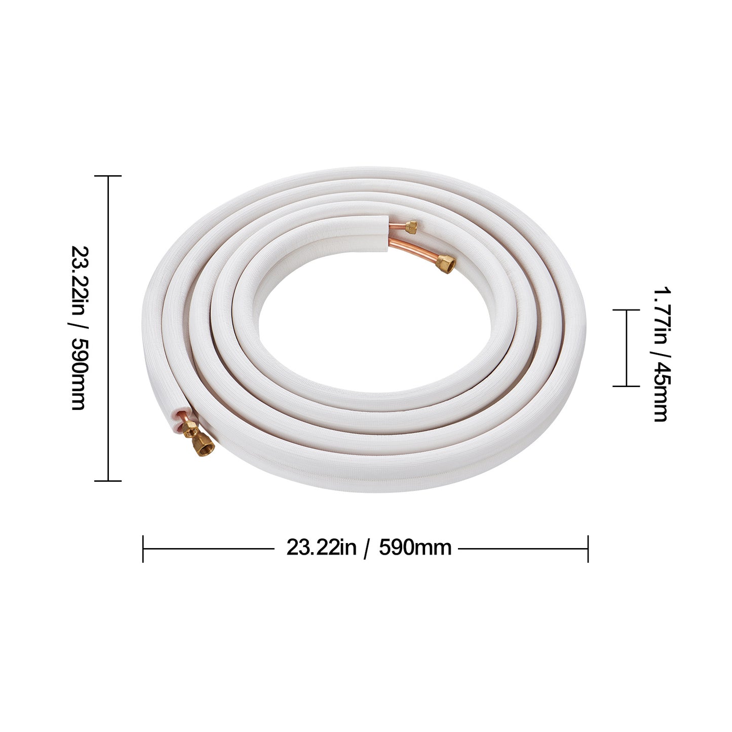 Koperen Leiding – Koperen Buis – Airco Leidingen – HVAC Buizen – Koelleidingen – 25 ft (7,6 m) Lengte – Drievoudige Isolatie