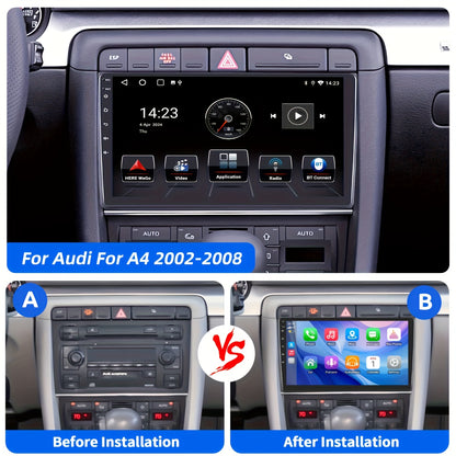 9 inch Multimedia Systeem – Android Navigatie Radio – Touchscreen Autoradio – Carplay Multimedia – 2 DIN Head Unit – 4GB RAM 64GB Opslag – Split Screen Functie – Steering Wheel Control Support