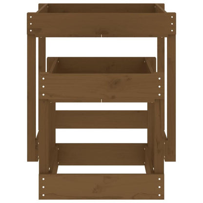 Zandtafels 2 st massief grenenhout honingbruin