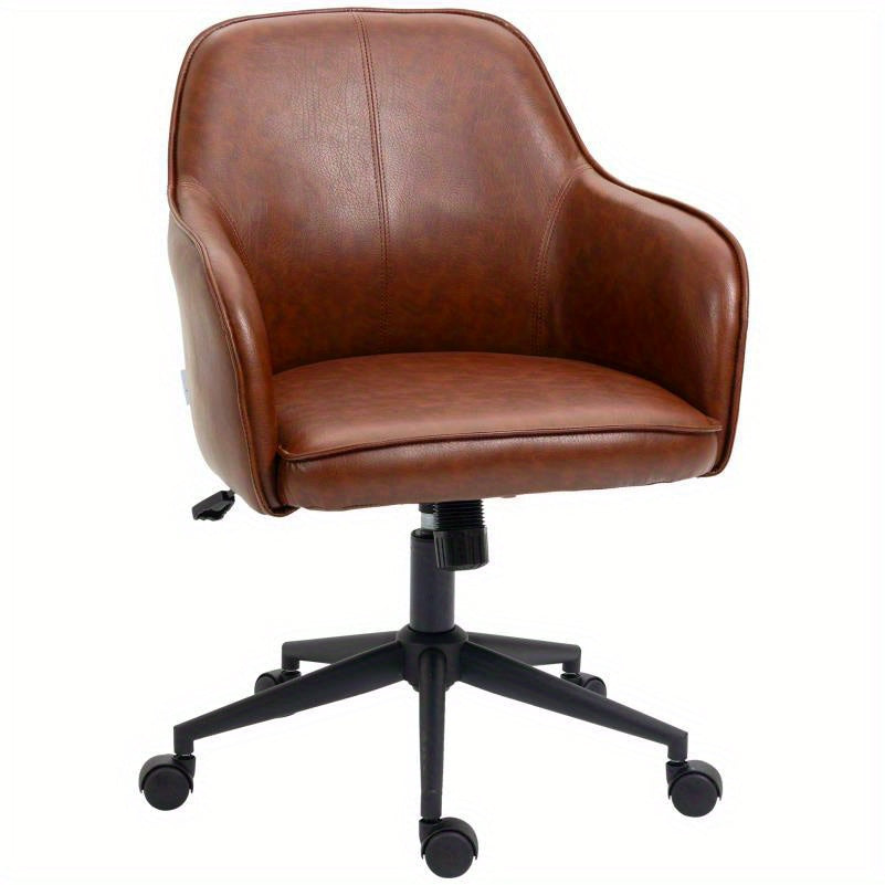 Verstelbare Bureaustoel – Bureaustoel Kantoorstoel – Werkstoel – Bureau Kruk – Ergonomisch – Verstelbare Zithoogte 93-101 cm – Draagvermogen 120 kg – Donkerbruin Kunststof Frame – Aluminium Onderstel – 4 Wieltjes Roterend