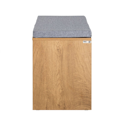 Schoenenrek – Schoenenkast – Schoenenhouder – Schoenenopberger – Schoenenbank – Schuifdeuren – Bamboe Materiaal – Zitkussen – Vintage Design – 80x35x48 cm