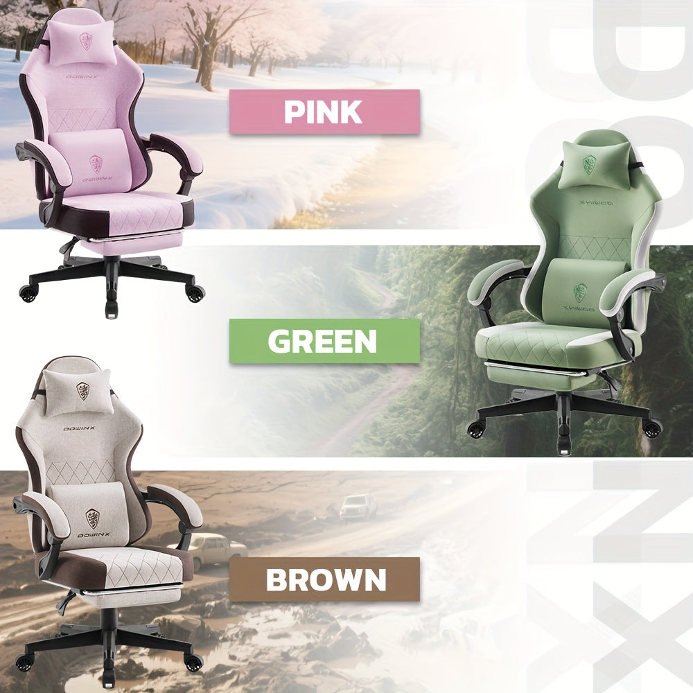 Bureaustoel – Ergonomische Stoel – Kantoorstoel – Gamestoel – Draaistoel – Verstelbare Hoogte – Lendensteun Met Hoofdsteun – Stevig Metalen Frame – Comfortabele Ademend Stof