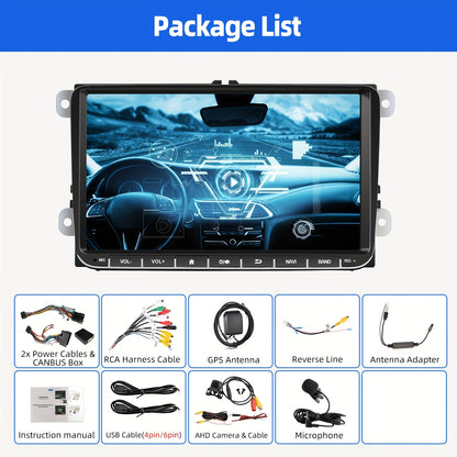 Android 14 Car Stereo – Auto Radio – Multimedia Speler – Navigatiesysteem – Touchscreen Headunit – 9 Inch IPS Scherm – Draadloos CarPlay & Android Auto – Inclusief AHD Achteruitrijcamera en Microfoon