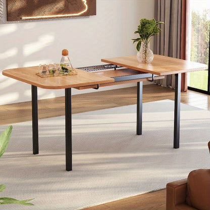 Uitklapbare Eettafel – Uitschuifbare Tafel – Keukentafel – Verstelbare Tafel – Vouwtafel – Stevige Aluminium Onderstel – Verstelbare Lengte 120-160 cm