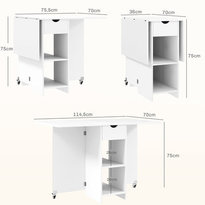 Compact Make-up Tafel – Kaptafel – Make-up Bureau – Schminktafel – Make-up Spiegel – Wit – LED-Verlichting – Opvouwbaar Tafelblad
