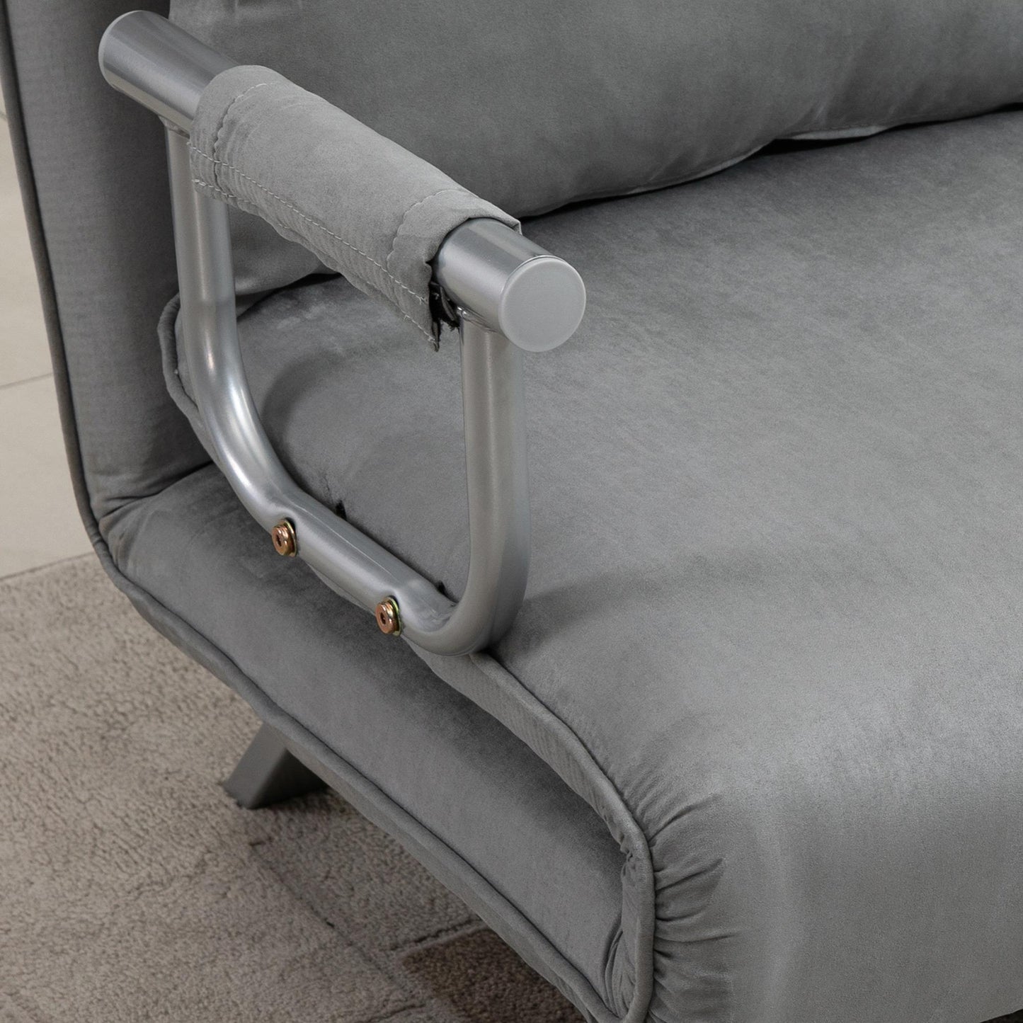 2-zitsbankbed – Slaapbank – Tweezitsbank – Loveseat – Bedbank – Verstelbare Rugleuning – Max. Draagkracht 150 kg – Lichtgrijs – Inclusief Kussens