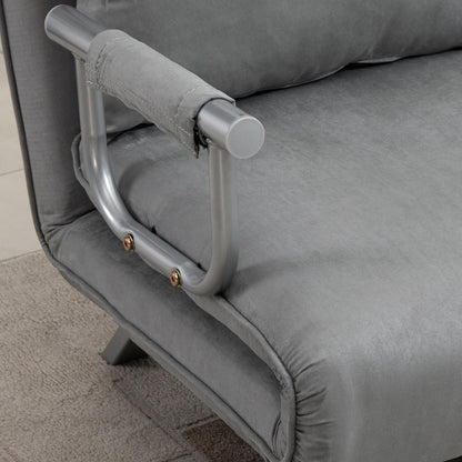 2-zitsbankbed – Slaapbank – Tweezitsbank – Loveseat – Bedbank – Verstelbare Rugleuning – Max. Draagkracht 150 kg – Lichtgrijs – Inclusief Kussens