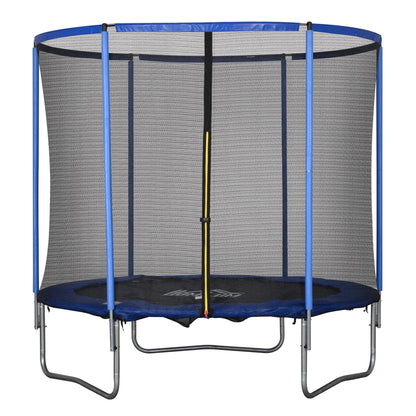 Trampoline – Springkussen – Fitness Trampoline – Tuin Trampoline – Binnen Trampoline – Veiligheidsnet Rondom – Draagvermogen 113,6 Kg – Ø244 x 240 Cm Steel Blue & Zwart