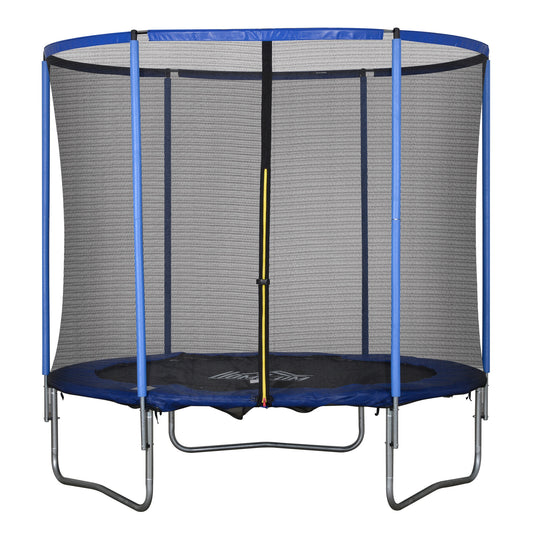 Trampoline – Springkussen – Fitness Trampoline – Tuin Trampoline – Binnen Trampoline – Veiligheidsnet Rondom – Draagvermogen 113,6 Kg – Ø244 x 240 Cm Steel Blue & Zwart
