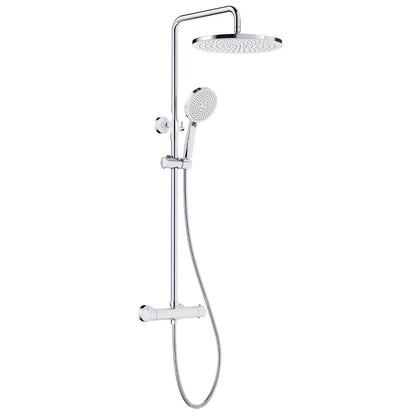 Thermostaatkraan – Thermostatische Douchekraan – Doucheset – Regendouche – Handdouche – Verchroomde Afwerking – 30 cm Regendouche – 5-standen Handdouche Met Verstelbare Houder