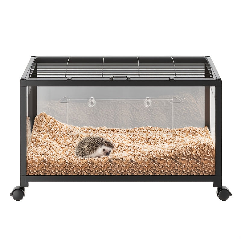 Kleine Dierenkooi – Hamsterkooi – Knaagdierkooi – Caviakooi – Gerbilkooi – Wit – Duurzaam Acryl – Verplaatsbaar Met Wieltjes