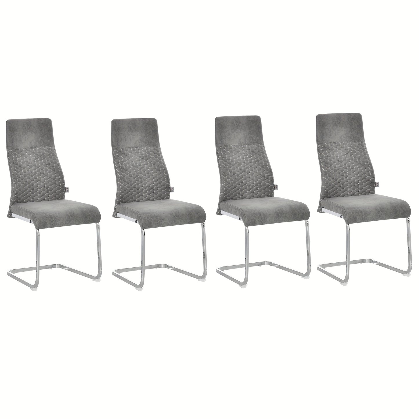 Eettafelset – Tafel Met Stoelen – Keukentafelset – Kleine Eetkamerset – Compacte Eettafel – Grijs Stalen Frame – Fluweelzachte Zitting – 45x61x98 cm – Modern Design – Ruimtebesparend