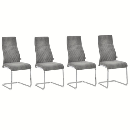 Eettafelset – Tafel Met Stoelen – Keukentafelset – Kleine Eetkamerset – Compacte Eettafel – Grijs Stalen Frame – Fluweelzachte Zitting – 45x61x98 cm – Modern Design – Ruimtebesparend
