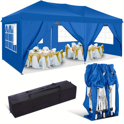 Pop-up Partytent – Veranda Tent – Zonnescherm – Markt Tent – Overkapping – 3,05x6,1 Meter – 8 Afneembare Zijwanden – Draagtas Inclusief