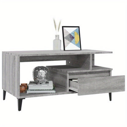 Coffee table 90x49x45cm edited wood grijs sonoma Removable, suitable for indoor use and suitable for all seasons