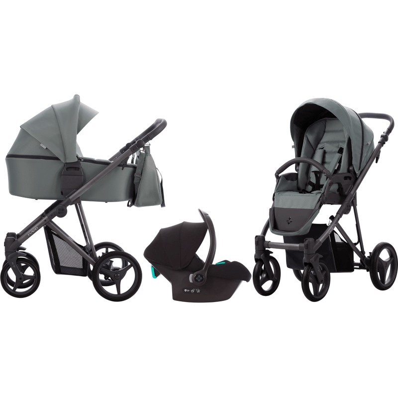 3‑in‑1 Multifunctionele Kinderwagen met Autostoel – Wandelwagen, Draag‑ & Zitkuip in Eén – Compact & Opvouwbaar