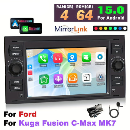 Android Car Radio – Auto Multimedia Systeem – Navigatie Unit – Auto Headunit – GPS Speler – Met Microfoon en Dashcam – 7 Inch HD Touchscreen – 4GB RAM 64GB Opslag