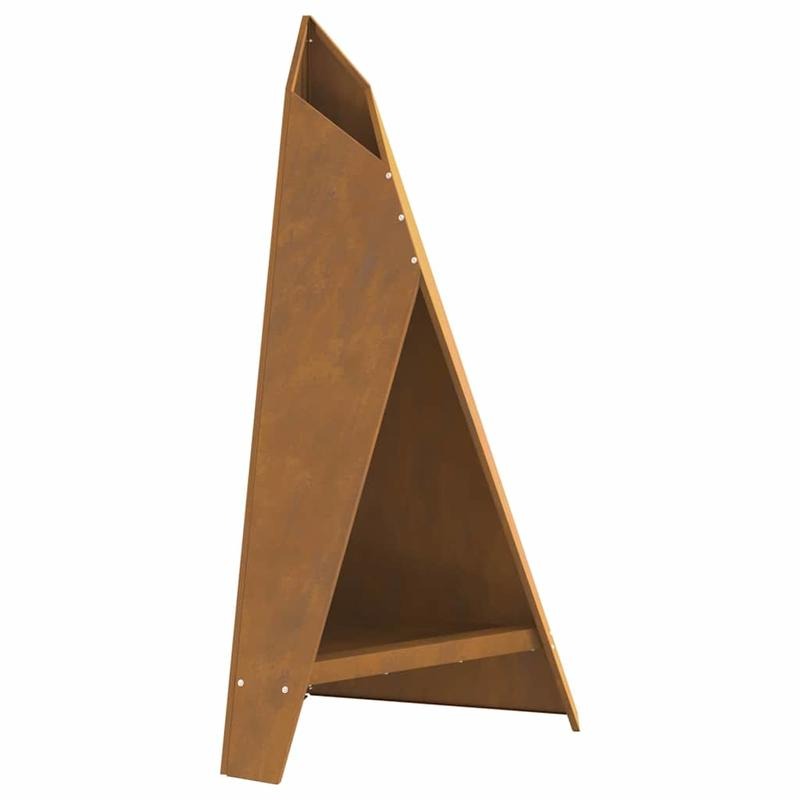 Vuurschaal – Vuurkorf – Buitenhaard – Tuinhaard – Terrashaard – Bruin Staal – 58x40x100 cm – Geschikt Voor Verticale Plaatsing