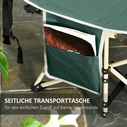 Campingbedje – Reisbedje – Vouwbed – Buitenbed – Opvouwbaar – Lichtgewicht Draagtas – Stabiel Oxford Staal – 190x68x52 cm Groen