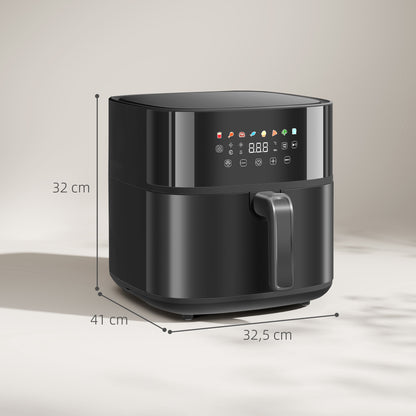 Hot Air Fryer, 8 Programs, 8 Liters, LED Screen, Black