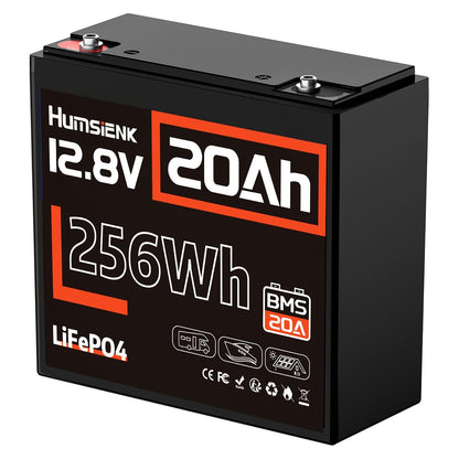 12V 20Ah LiFePO4 Accu – Lithium Accu – Camper Accu – Boot Accu – Solar Accu – Ingebouwde 20A BMS – 15.000+ Laadcycli Levensduur