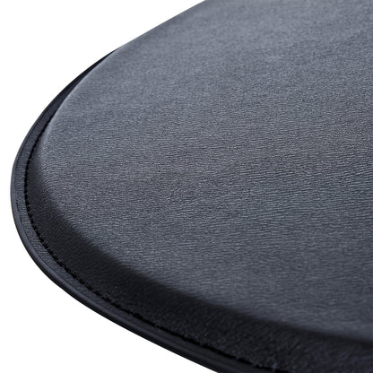 Bartafel – Keukentafel – Statafel – Barmeubel – Eettafel – Verstelbaar 67-93 cm – Chroom Staal & Faux Leather Zwart