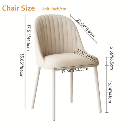 Eetkamerstoelen – Stoelen – Keukenstoelen – Dinersstoelen – Eettafelstoelen – Set Van 2 – Comfortabele Gevulde Zitting – Stevige Metalen Poot
