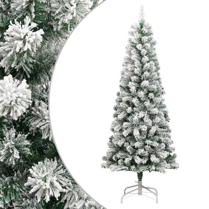 Kunstkerstboom – Nepkerstboom – Kerstboom – Kunstboom – Kerstversiering – 210 cm Extra Hoog – Beschikt Over 694 Takken Met Gesneeuwd Design