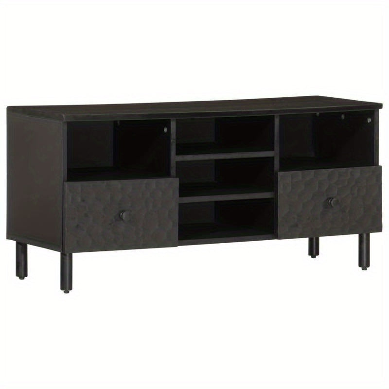 TV Cabinet 100X33X46 Cm Solid Mango Wood Black