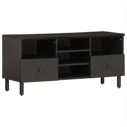 TV Cabinet 100X33X46 Cm Solid Mango Wood Black