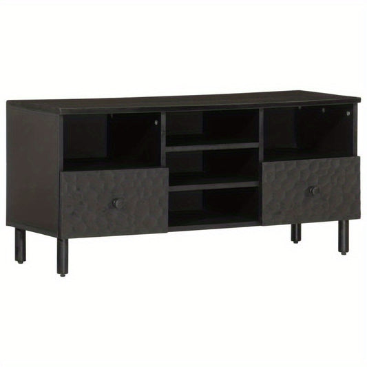 TV Cabinet 100X33X46 Cm Solid Mango Wood Black