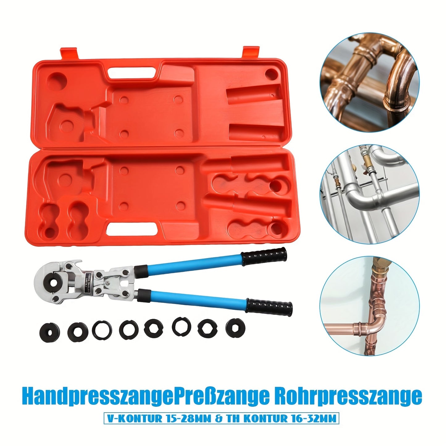 Buizentang – Pijpenklem – Buigtang – Buisschaar – Buizenkniptang – 6-Ton Kracht – 360° Roterende Kop