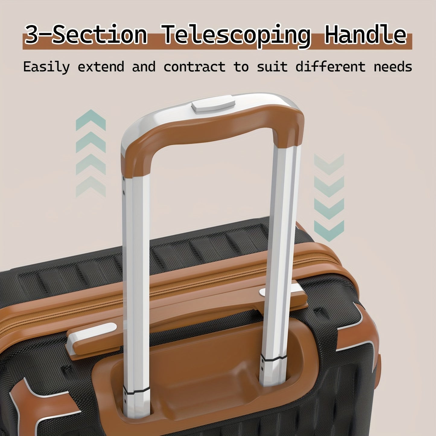 Hardcase Kofferset – Reiskoffer Set – Bagageset – Trolley Set – Handbagage Koffer – 3- of 7-delig – Hard Shell PP – 360° Spinnerwielen – Inclusief Rugzak & Wash Bag – Zwart