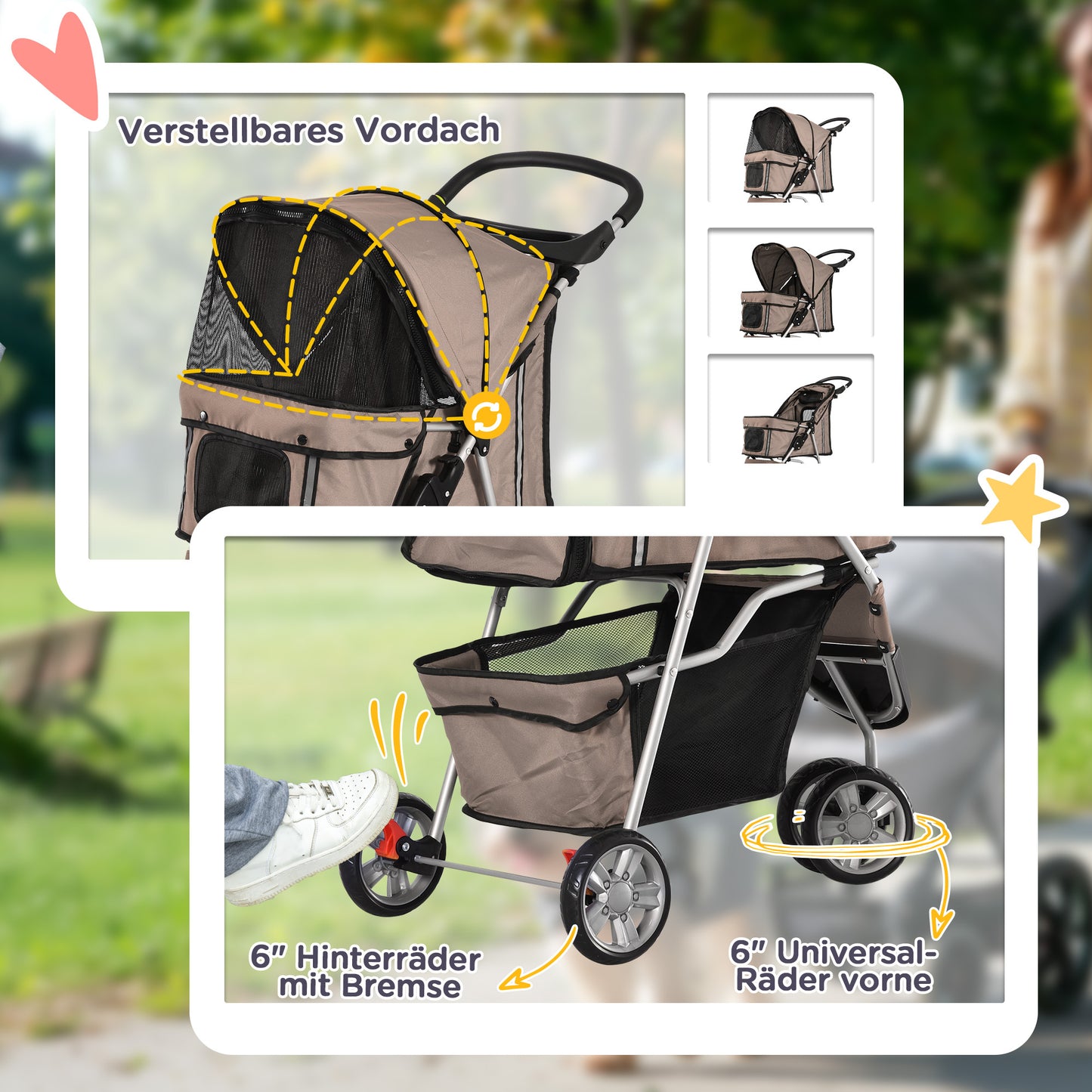 Bijzettafel – Bijzettafeltje – Salontafel – Sofa Tafel – Draaibare Tafel – 360° Draaibaar – Met Wieltjes En Opbergruimte – Rustieke Bruin
