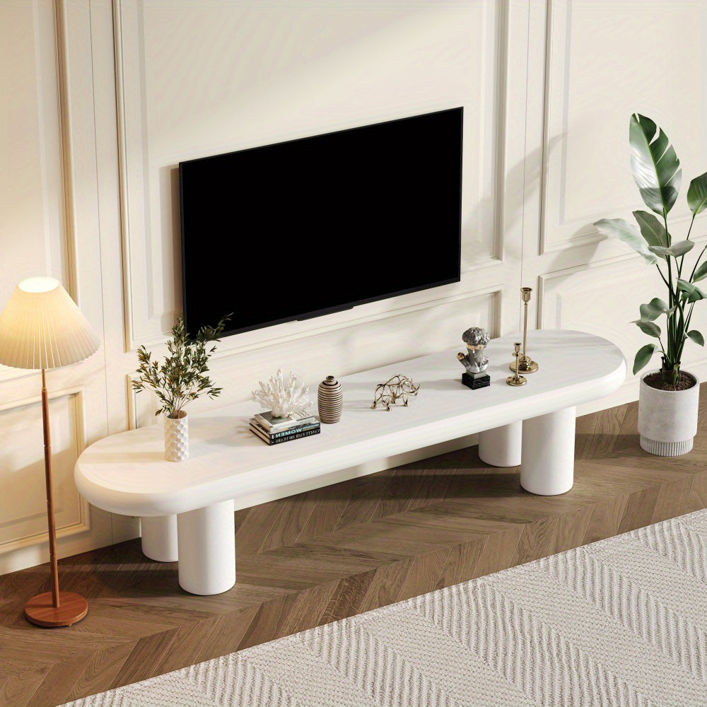 TV-kast – TV-meubel – Tv-dressoir – Mediameubel – Witte TV-kast – 160 x 40 x 40 cm – MDF met Houten Afwerking