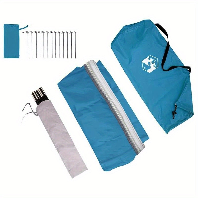 Tent – Kampeertent – Buitentent – Festivaltent – Vissertent – Polyester Waterafstotend – Geventileerd 285x255x245 cm – Blauw Zwart